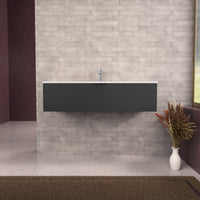 Inda - Mobile bagno L.120 con lavabo opaco / Nero opaco 1 cassetto - Topazio