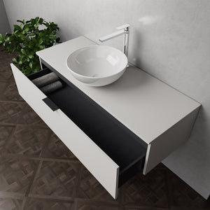 Inda - Mobile bagno L.120 con lavabo in appoggio / Bianco opaco 1 cassetto - Topazio