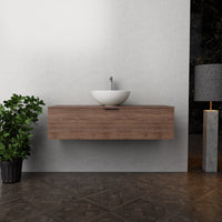 Inda - Mobile bagno L.120 con lavabo in appoggio / Rovere castano 1 cassetto - Topazio
