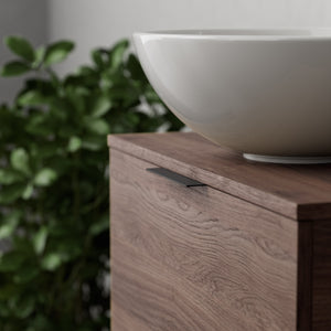 Inda - Mobile bagno L.120 con lavabo in appoggio / Rovere castano 1 cassetto - Topazio