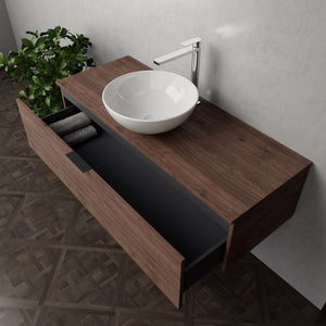 Inda - Mobile bagno L.120 con lavabo in appoggio / Rovere castano 1 cassetto - Topazio