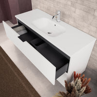 Inda - Mobile bagno L.120 con lavabo opaco / Bianco opaco 2 cassetti - Topazio