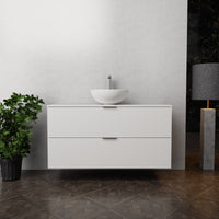 Inda - Mobile bagno L.120 con lavabo in appoggio / Bianco opaco 2 cassetti - Topazio