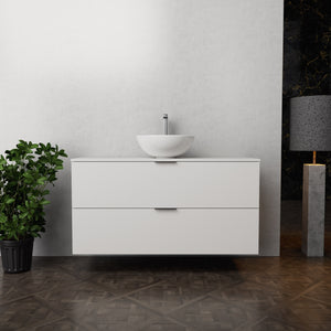 Inda - Mobile bagno L.120 con lavabo in appoggio / Bianco opaco 2 cassetti - Topazio