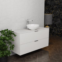 Inda - Mobile bagno L.120 con lavabo in appoggio / Bianco opaco 2 cassetti - Topazio