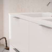 Inda - Mobile bagno L.120 con doppio lavabo lucido / Bianco lucido 4 cassetti - Topazio