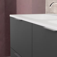 Inda - Mobile bagno L.120 con doppio lavabo opaco / Nero opaco 4 cassetti - Topazio