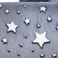 Poltrona per Bambini con Design a Stelle che Brillano al Buio in Velluto, 55x40x55 cm, Grigio