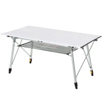 Tavolo da Campeggio Pieghevole Multifunzione in Alluminio con Custodia e Altezza Regolabile Sostiene fino 40 Kg