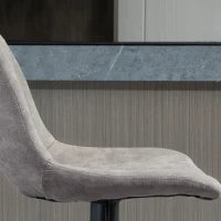 Set 2 Sgabelli da Bar con Schienale, Poggiapiedi e Altezza Regolabile Stile Industriale, Grigio