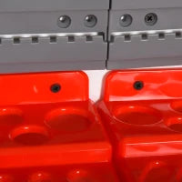 DURHAND 54PZ Contenitore Portautensile con 50 Ganci, Montaggio a Muro, PP, Rosso Grigo, 95.5x23x53.5cm