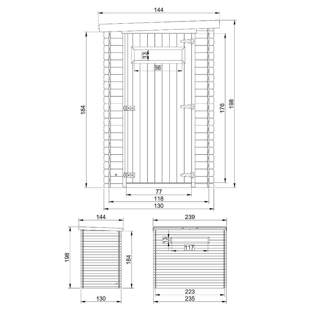 Casetta da Giardino in Legno - A198x144x239cm/2.36m2 - TIMBELA M306A