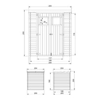 TIMBELA M309+M309G Casetta da Giardino in Legno CON PAVIMENTO TRATTATO - 3.53 m2  