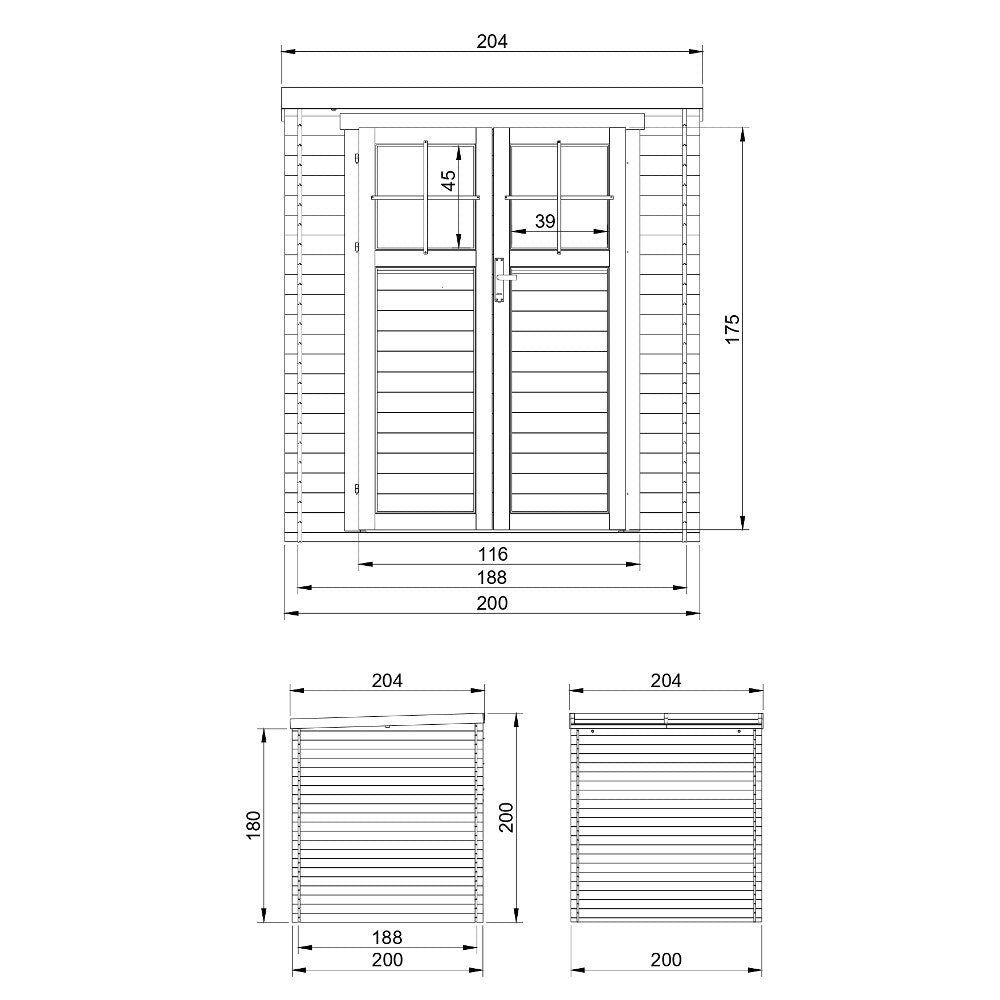 TIMBELA M309F+M309G Casetta da Giardino CON PAVIMENTO TRATTATO - 3.53 m2 