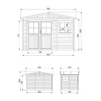Casetta da giardino  - 6m2 - con tegole bituminose - M334FB+H334FBGREEN