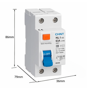 Interruttore differenziale bipolare puro tipo ac 30ma chint serie nl1-63 *** ampere 63 ampere, confezione 1