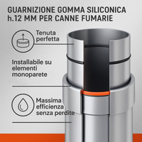 Guarnizione siliconica h.12 mm canna fumaria mono parete isolamento perfetto *** misura Ø 300 mm, confezione 1