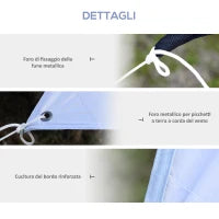 Tenda da Sole Portatile 3x3 m, Tendalino Parasole Impermeabile per Campeggio, e Spiaggia, Bianco