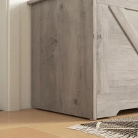 Baule da 100 L Puff da Stoccaggio con Coperchio Cerniera di Sicurezza 80x40x45 cm Grigio