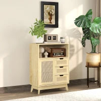 Buffet mobile da soggiorno con 3 cassetti armadio mensola regolabile per soggiorno cucina 60 x 30 x 81 cm legno naturale