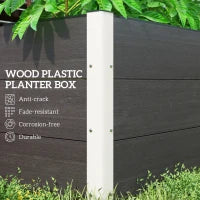 Fioriera Vaso per Piante e Colture in Legno e Plastica 100x50x50cm Grigio