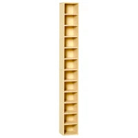 Mobile Libreria Porta CD a 12 Ripiani per 204 CD, in MDF e Truciolato, 21x20x175 cm, color Legno
