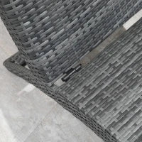 Sdraio da Giardino Pieghevole in Rattan PE Ergonomica con Cuscino, Grigio