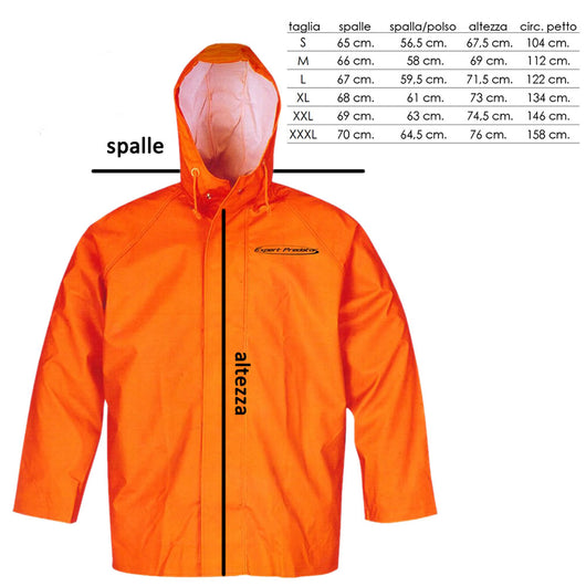 Giacca impermeabile professionale taglia xl tipo pesante