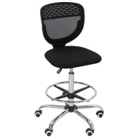 Sedia da Ufficio, Sedia da Lavoro, Sedia da Scrivania, regolabile in altezza, imbottita, Nero