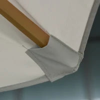 Ombrellone da Giardino 3 m con Palo in Legno, 8 Stecche e Parasole in Poliestere, Grigio