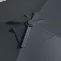 Ombrellone Decentrato Quadrato Inclinabile a 360°, Manovella, Base a Croce, Struttura in Alluminio, 3L x 3l x 2,6H m, Grigio Scuro