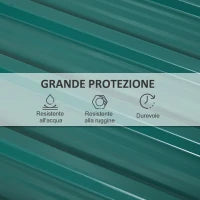 Set 12 Pannelli di Ricambio 129x45 cm per Casette da Giardino in Acciaio Zincato Verde