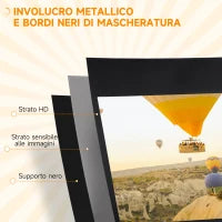 Telo Proiettore Pieghevole da 100" Formato 16:9 con Treppiede Regolabile, 235.8x8x136 cm, Nero