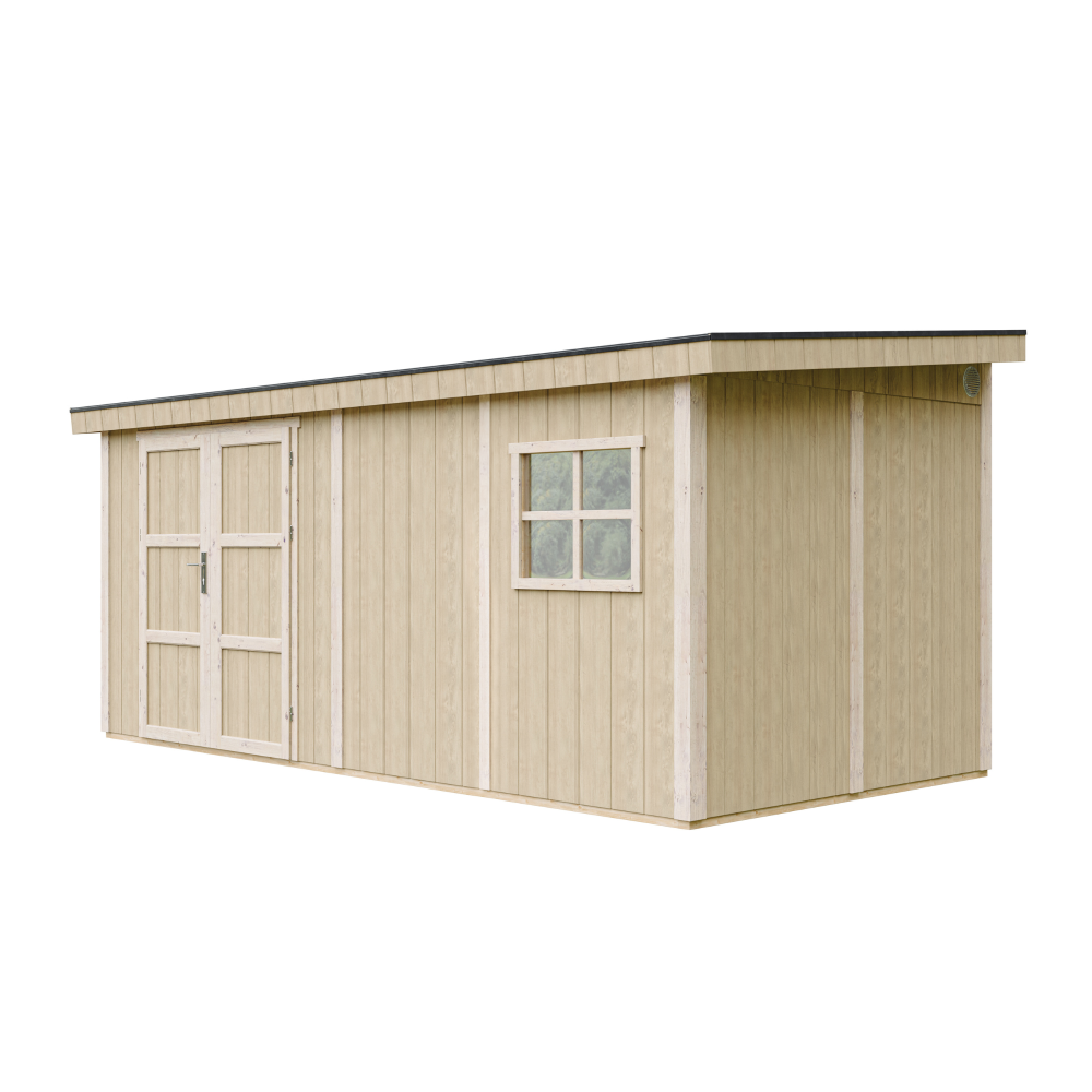 Casetta da giardino di qualità PREMIUM 11,47 mq - H231x248x530 cm - Senza pavimento e parete laterale - Timbela M940B-TUNDRA GREY