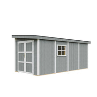 Casetta da giardino di qualità PREMIUM 11,47 mq - H231x248x530 cm - Senza pavimento e parete laterale - Timbela M940B-CAVERN STEEL