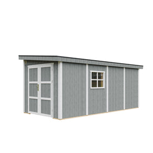 Casetta da giardino di qualità PREMIUM 11,47 mq - H231x248x530 cm - Senza pavimento e parete laterale - Timbela M940B-CAVERN STEEL