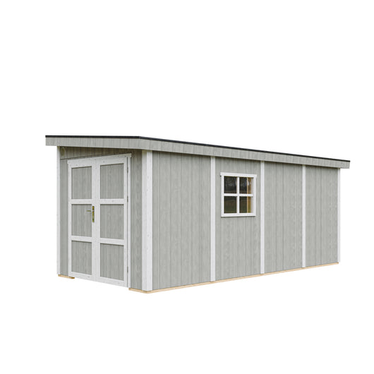 Casetta da giardino di qualità PREMIUM 11,47 mq - H231x248x530 cm - Senza pavimento e parete laterale - Timbela M940B-TUNDRA GREY