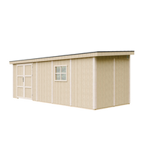 Casetta da giardino di qualità PREMIUM 14,3 mq - H231x248x648 cm - Senza pavimento e parete laterale - Timbela M941B-REDWOOD RED