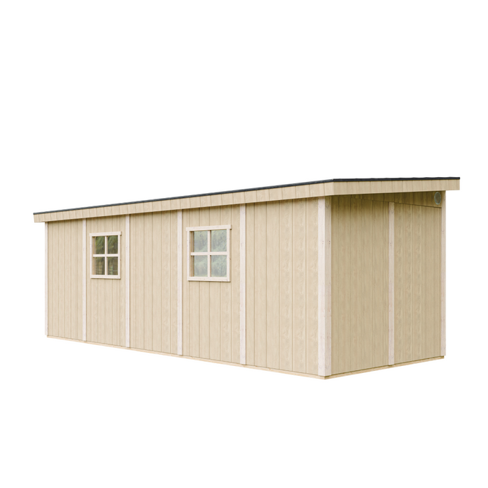 Casetta da giardino di qualità PREMIUM 14,3 mq - H231x248x648 cm - Senza pavimento e parete laterale - Timbela M941B-REDWOOD RED