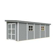 Casetta da giardino di qualità PREMIUM 14,3 mq - H231x248x648 cm - Senza pavimento e parete laterale - Timbela M941B-CAVERN STEEL
