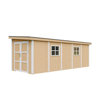 Casetta da giardino di qualità PREMIUM 14,3 mq - H231x248x648 cm - Senza pavimento e parete laterale - Timbela M941B-HARVEST HONEY