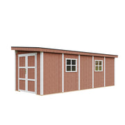 Casetta da giardino di qualità PREMIUM 14,3 mq - H231x248x648 cm - Senza pavimento e parete laterale - Timbela M941B-REDWOOD RED