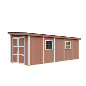 Casetta da giardino di qualità PREMIUM 14,3 mq - H231x248x648 cm - Senza pavimento e parete laterale - Timbela M941B-REDWOOD RED