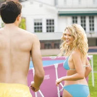 28266NP - Piscina Frame Rettangolare Rosa 220X150X60 Cm