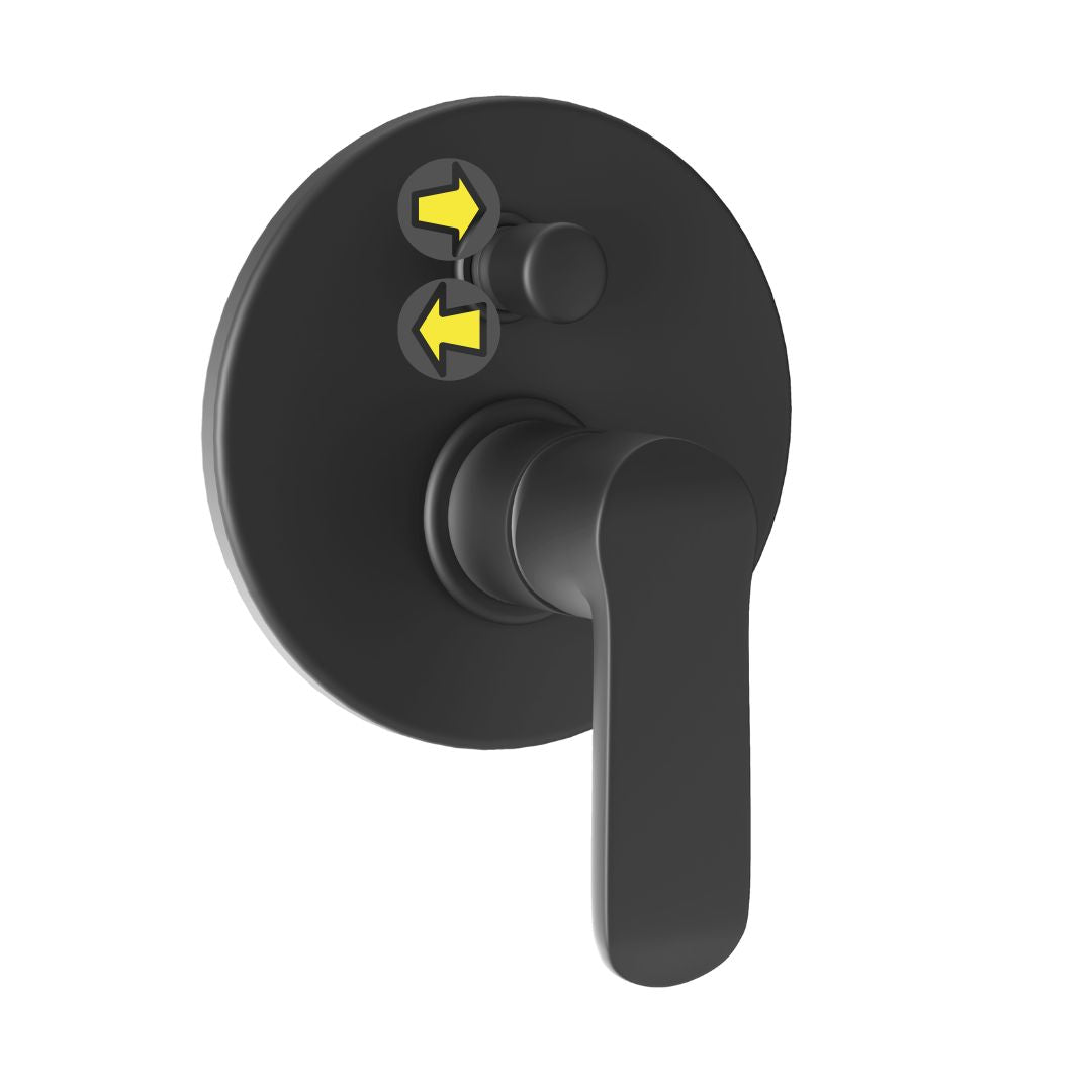 Miscelatore doccia parete puma incasso con deviatore ottone colore nero opaco *** confezione 1