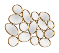 MADDY SPECCHIO DA PARETE FORME OVALI CORNICE PLASTICA 90X61CM ORO