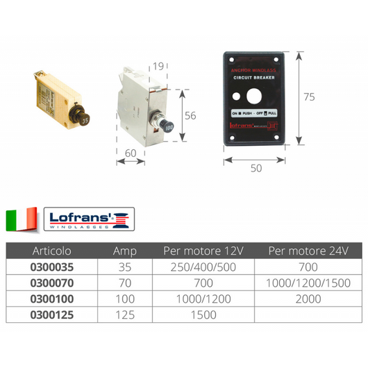 MAGNETO TERMICO 70 AMP.