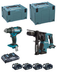MAKITA Kit DLX2138PTJ (DDF482 + DHR264 + 4 x 5,0 Ah + DC18RD + MAKPAC 3 + MAKPAC 4)