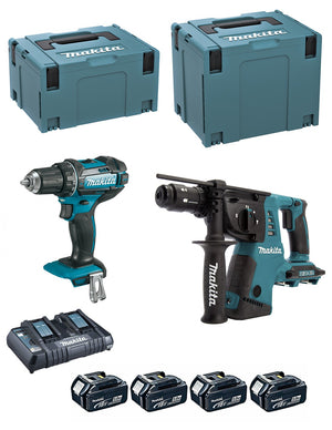 MAKITA Kit DLX2138PTJ (DDF482 + DHR264 + 4 x 5,0 Ah + DC18RD + MAKPAC 3 + MAKPAC 4)