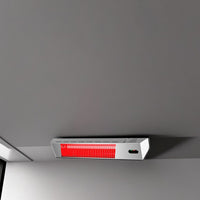 Mpc Malaga 2000w Riscaldatore Elettrico Infrarossi Da 2000w Regolabile Grigio Riscaldante Da Interno a Onda Corta a Ira e Telecomando Design Elegante Griglia a Protezione e Display a Led